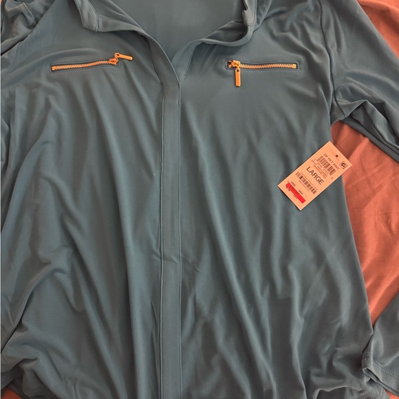 Blue Long Sleeve Women's Top - Picture 3 of 4